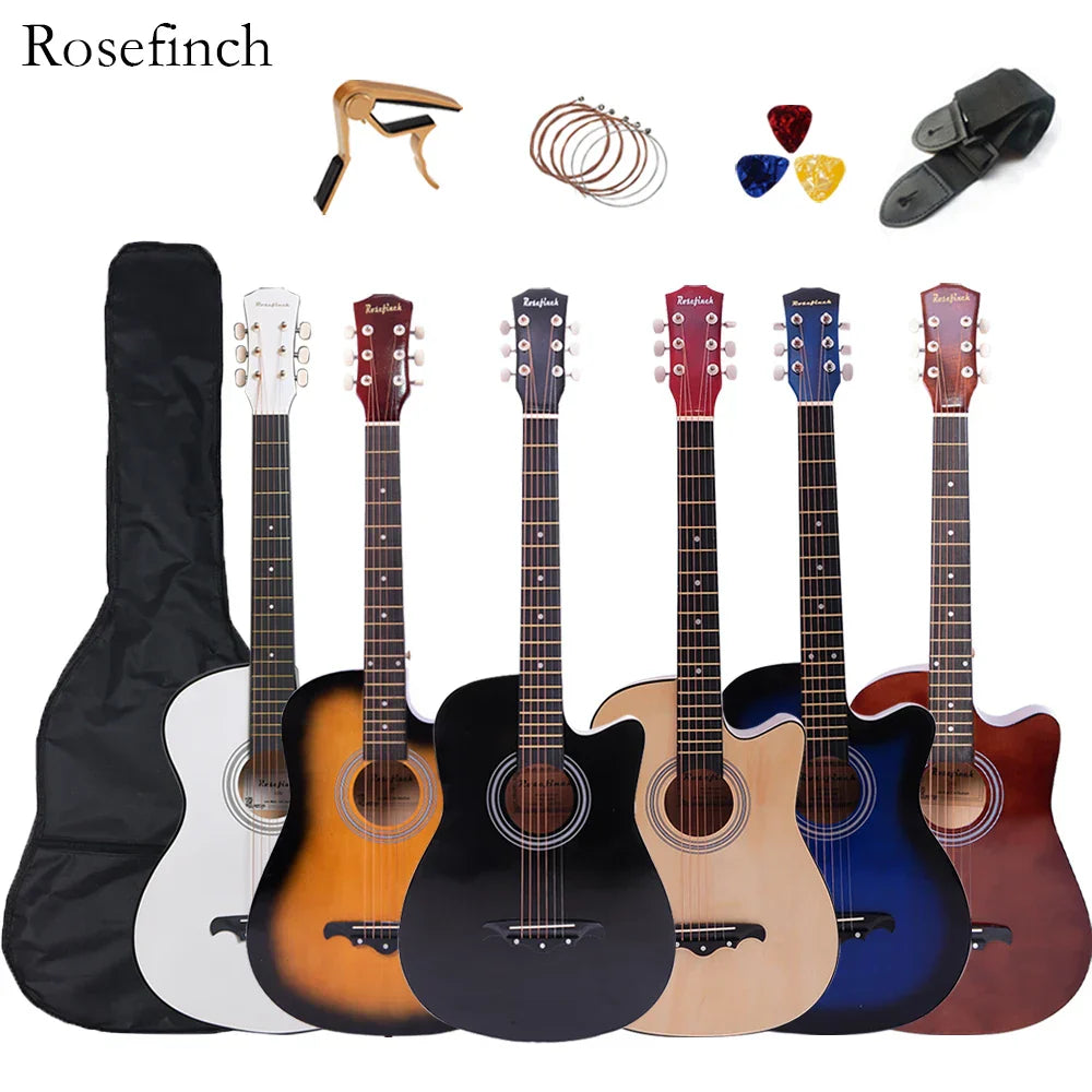 41/38 Inch Acoustic Guitar for Travel Beginners Adults