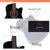 41/38 Inch Acoustic Guitar for Travel Beginners Adults