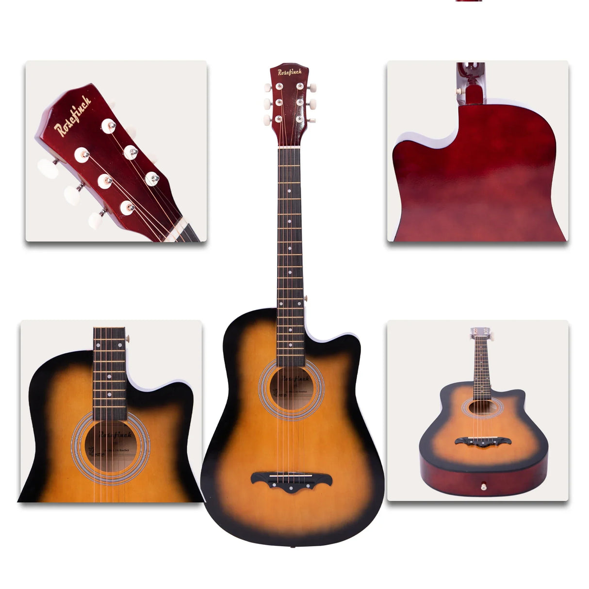 41/38 Inch Acoustic Guitar for Travel Beginners Adults