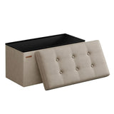 43" Storage Ottoman Bench Leather Footstool Hold Up