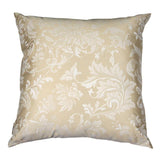 Gold Floral Linen Decorative Pillow Cover