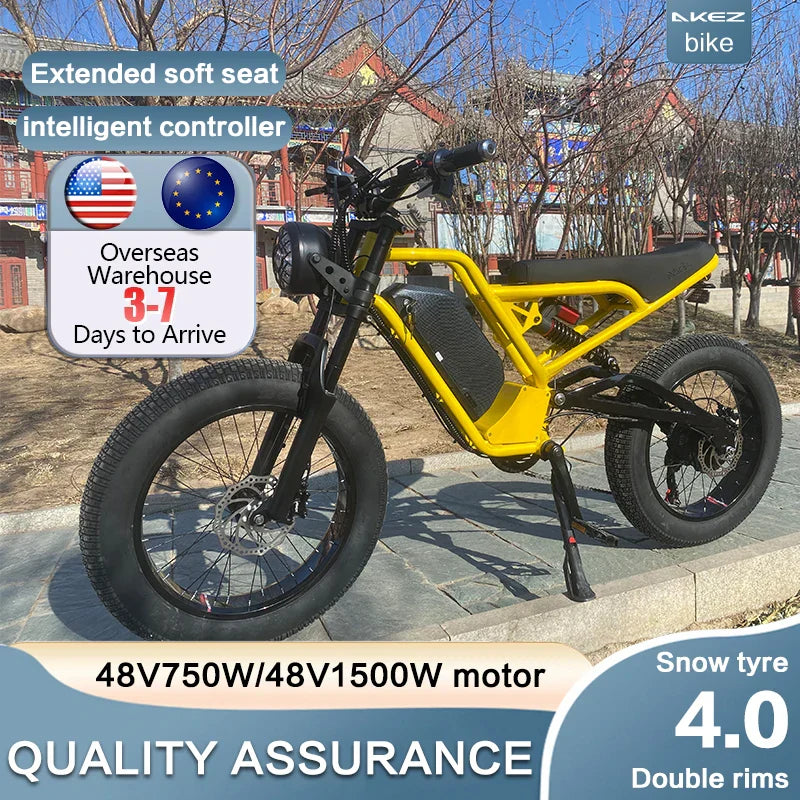48V 750W 1500W AKEZ Aluminum Frame Electric Bicycle
