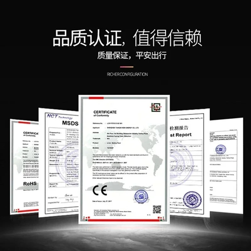48V 80Ah 1000w 13S3P XT60 48V Lithium ion