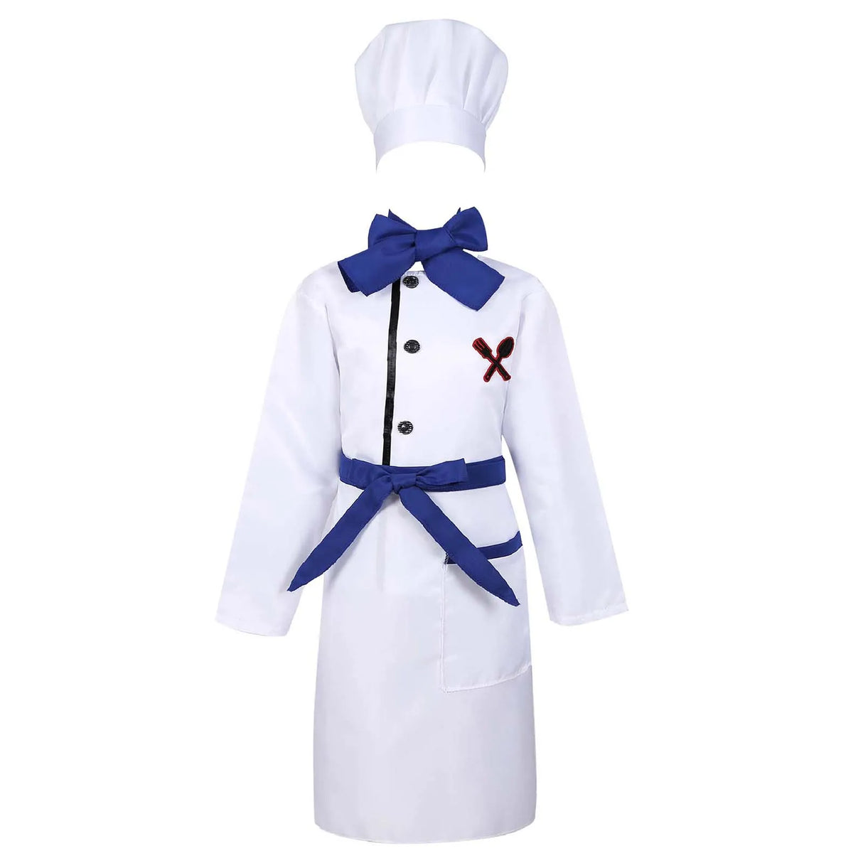 4Pcs Chef Costume Kids Kitchen Uniform Set Long