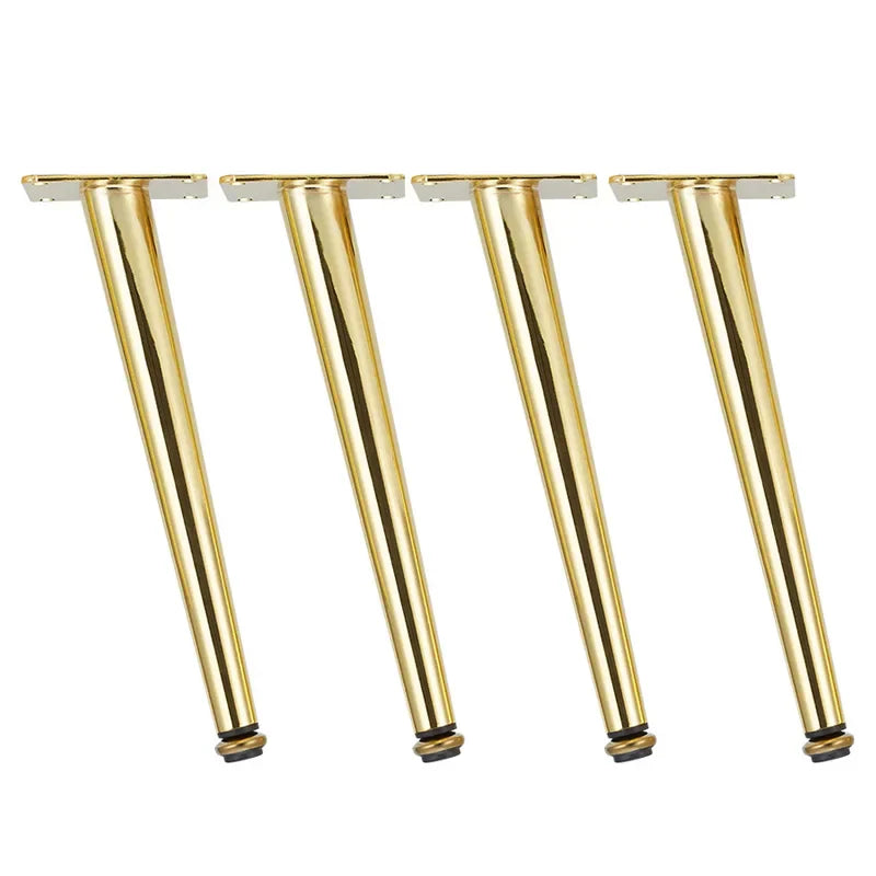 4Pcs Furniture Legs Gold Black Adjustable Tapered Metal