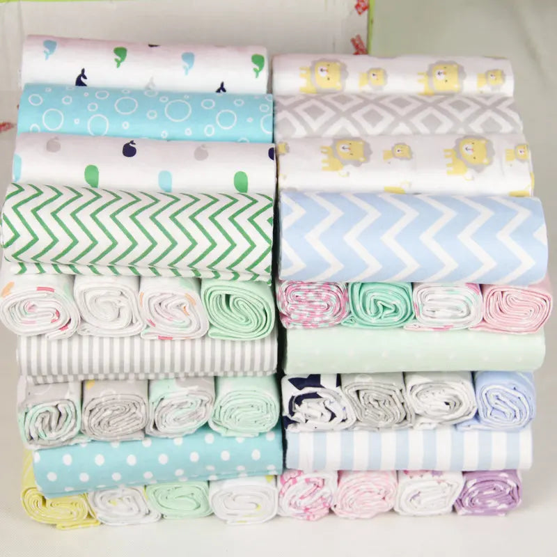 4Pcs/Lot 100% Cotton Muslin Flannel Baby Swaddles Soft