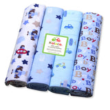 4Pcs/Lot 100% Cotton Muslin Flannel Baby Swaddles Soft