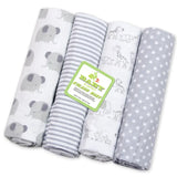 4Pcs/Lot 100% Cotton Muslin Flannel Baby Swaddles Soft