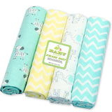 4Pcs/Lot 100% Cotton Muslin Flannel Baby Swaddles Soft