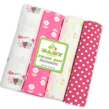 4Pcs/Lot 100% Cotton Muslin Flannel Baby Swaddles Soft