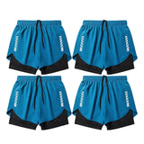 4pcs Men's Running Shorts Sport Shorts Athletics Marathon