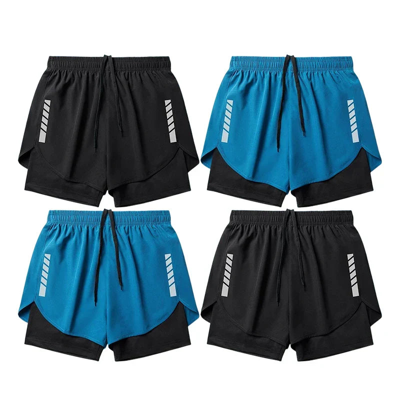 4pcs Men's Running Shorts Sport Shorts Athletics Marathon