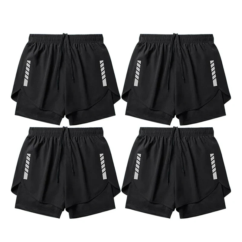 4pcs Men's Running Shorts Sport Shorts Athletics Marathon