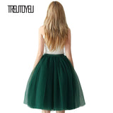 5 Layers 65cm Black Pleated Skirt Sexy Midi