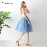 5 Layers 65cm Black Pleated Skirt Sexy Midi