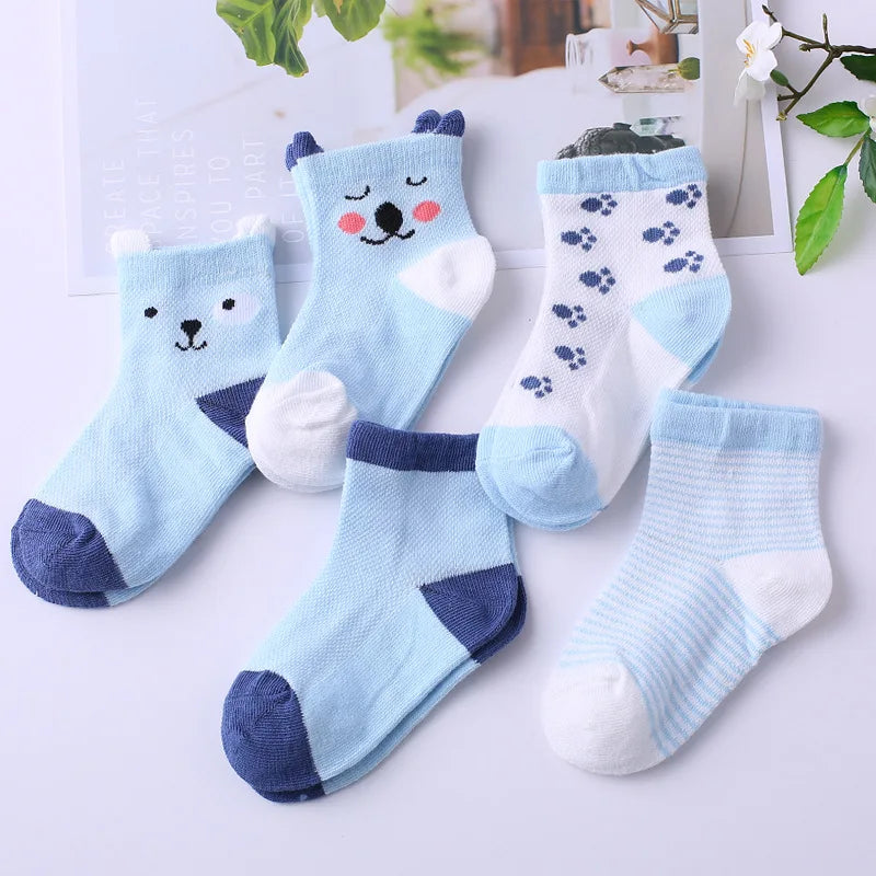 5 Pairs/Lot Baby Socks For Newborns Infant Cute