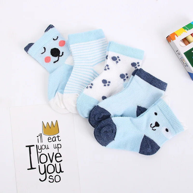 5 Pairs/Lot Baby Socks For Newborns Infant Cute