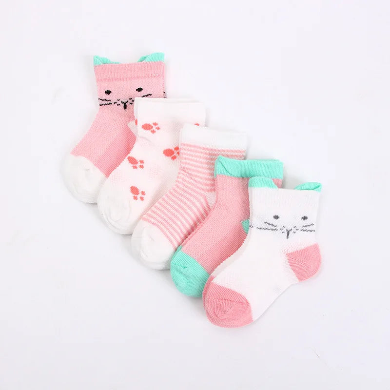 5 Pairs/Lot Baby Socks For Newborns Infant Cute
