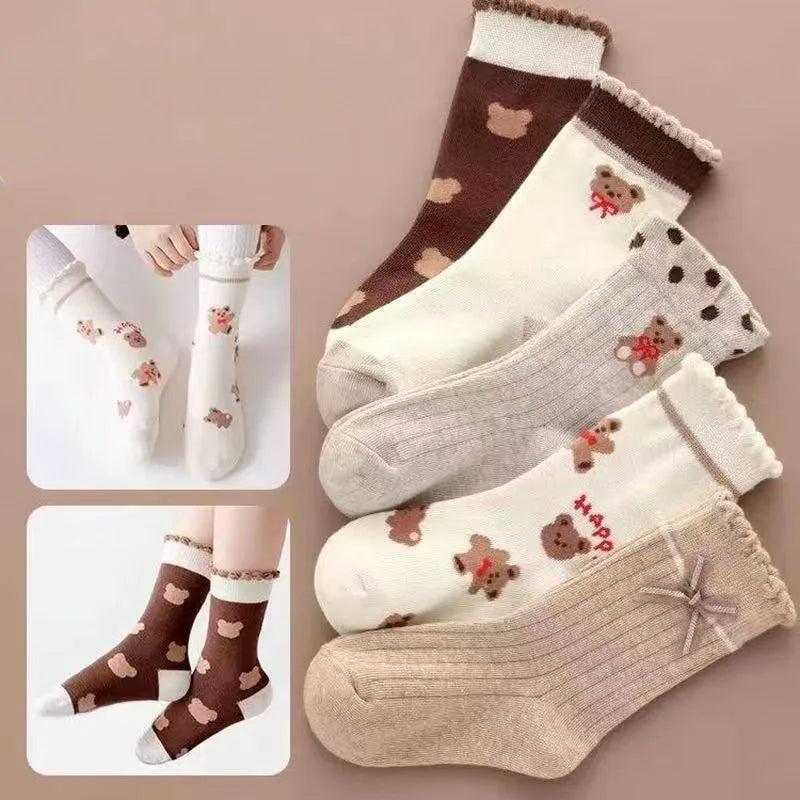 5 Pairs/lot 2022 Kids Boys Autumn Girl Socks