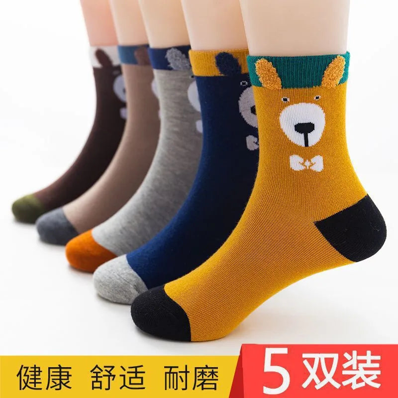 5 Pairs/lot 2022 Kids Boys Autumn Girl Socks