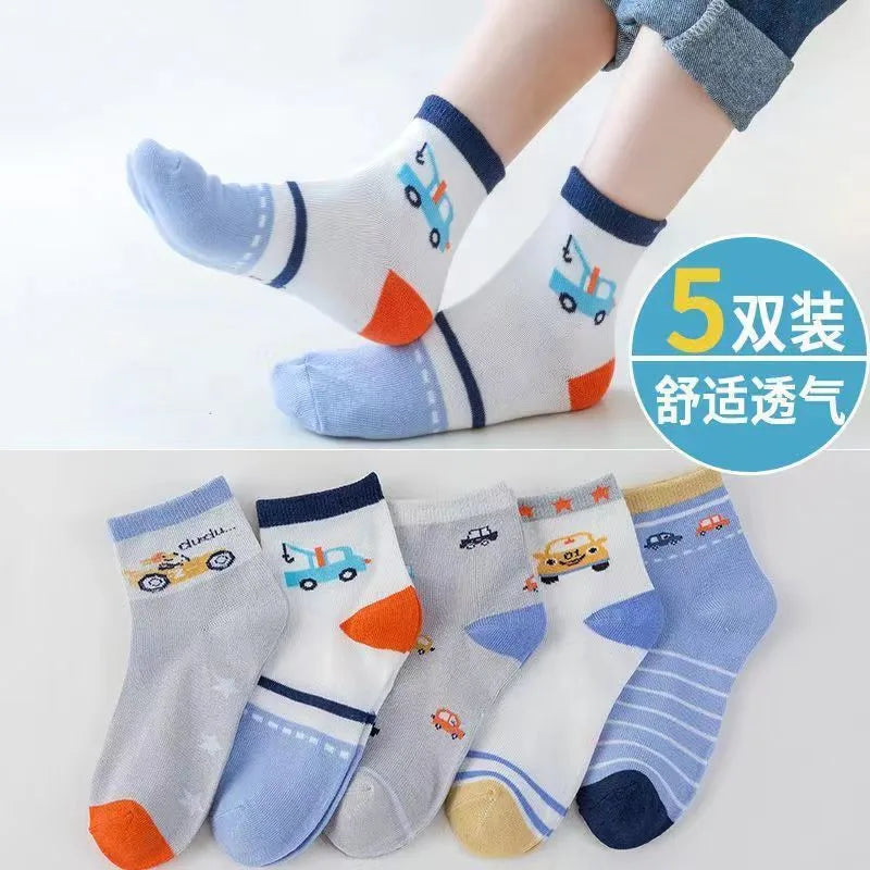 5 Pairs/lot 2022 Kids Boys Autumn Girl Socks
