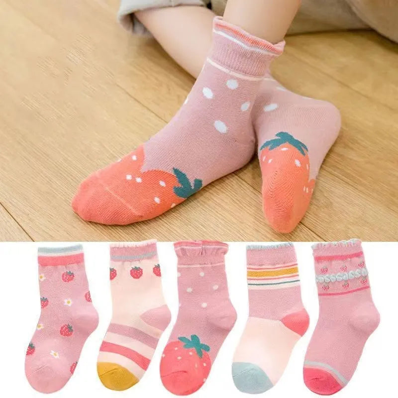 5 Pairs/lot 2022 Kids Boys Autumn Girl Socks