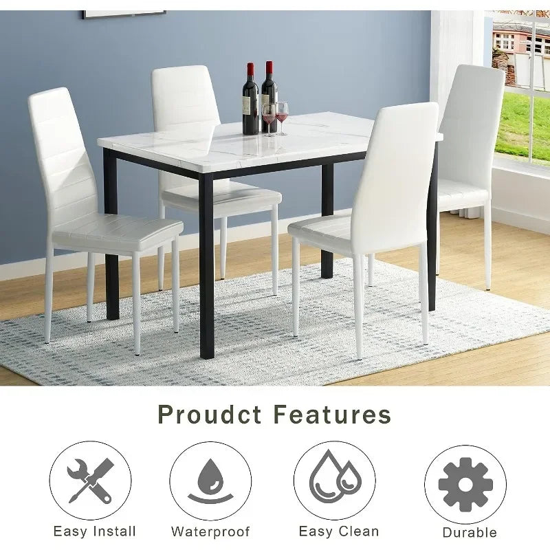 5 Pieces Dining Table Set, Kitchen Table Set