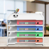 5-Tier Stackable Letter Tray Office Desk Paper Document