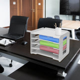 5-Tier Stackable Letter Tray Office Desk Paper Document