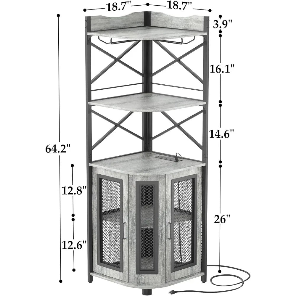 5-Tiers Liquor Cabinet Bar Unit for Home Industrial