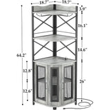 5-Tiers Liquor Cabinet Bar Unit for Home Industrial