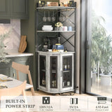 5-Tiers Liquor Cabinet Bar Unit for Home Industrial