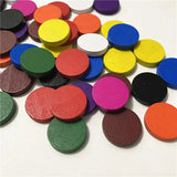 50 Pieces 25*5mm Colorful Wooden Circle Plate Chips