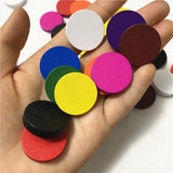 50 Pieces 25*5mm Colorful Wooden Circle Plate Chips