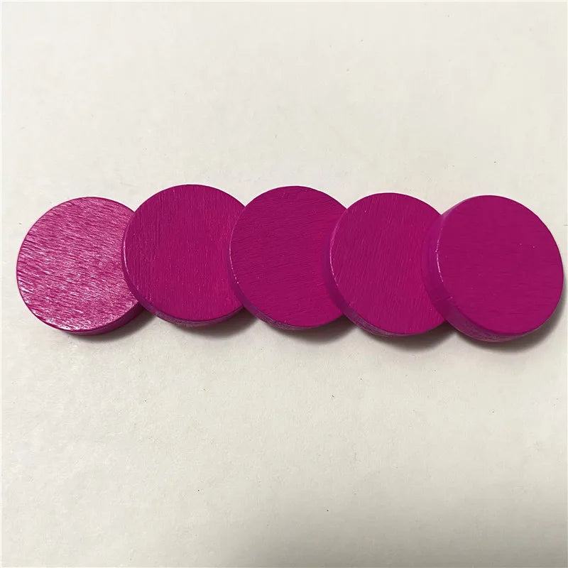 50 Pieces 25*5mm Colorful Wooden Circle Plate Chips