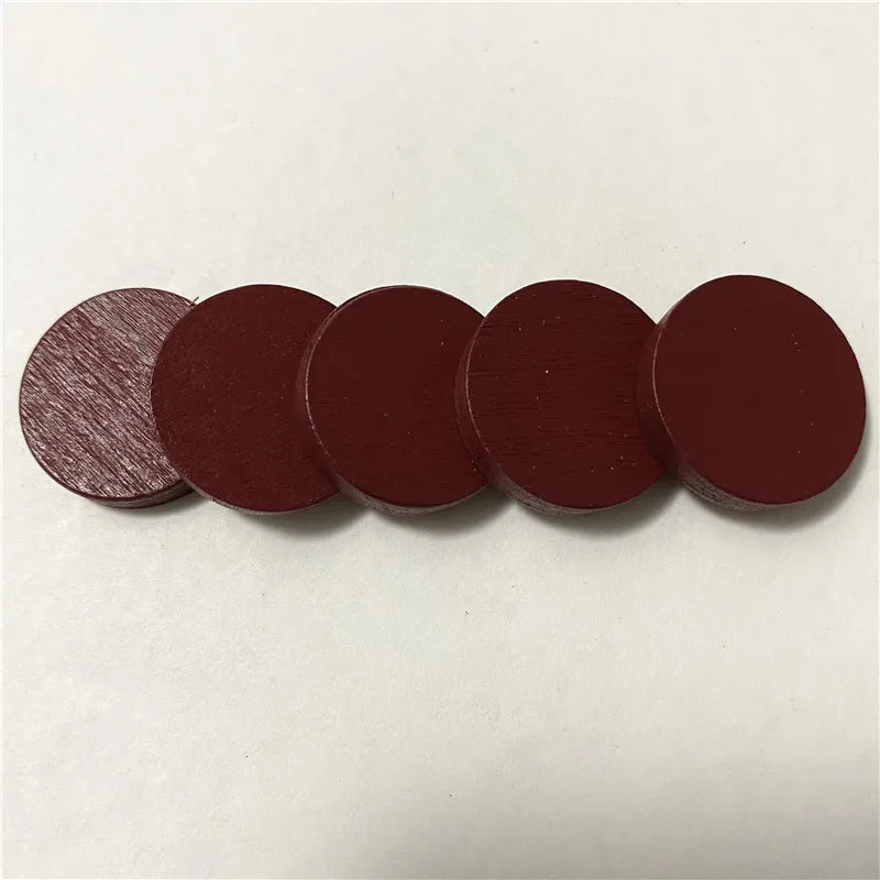 50 Pieces 25*5mm Colorful Wooden Circle Plate Chips