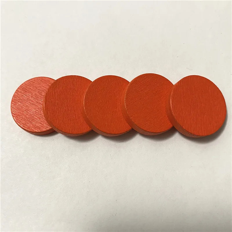 50 Pieces 25*5mm Colorful Wooden Circle Plate Chips