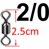 500pcs Bearing Swivel Fishing Connector Stainless Steel Carp