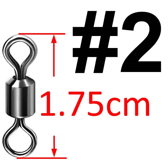 500pcs Bearing Swivel Fishing Connector Stainless Steel Carp