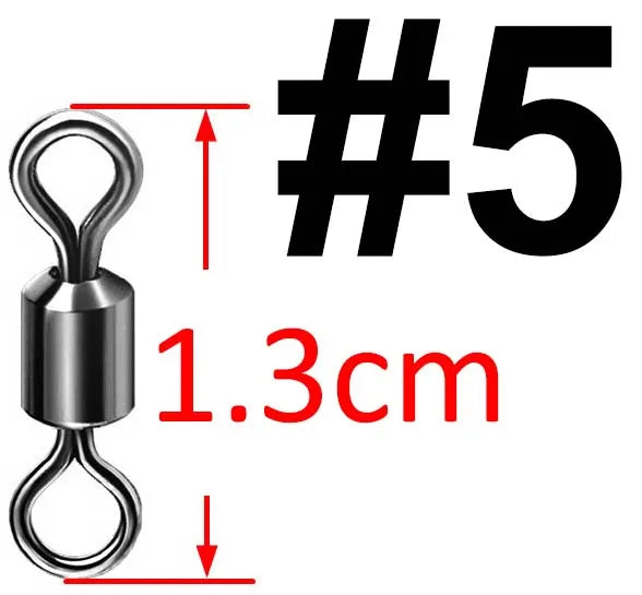 500pcs Bearing Swivel Fishing Connector Stainless Steel Carp