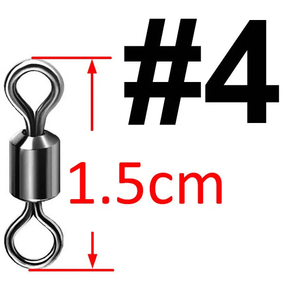 500pcs Bearing Swivel Fishing Connector Stainless Steel Carp