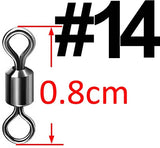 500pcs Bearing Swivel Fishing Connector Stainless Steel Carp