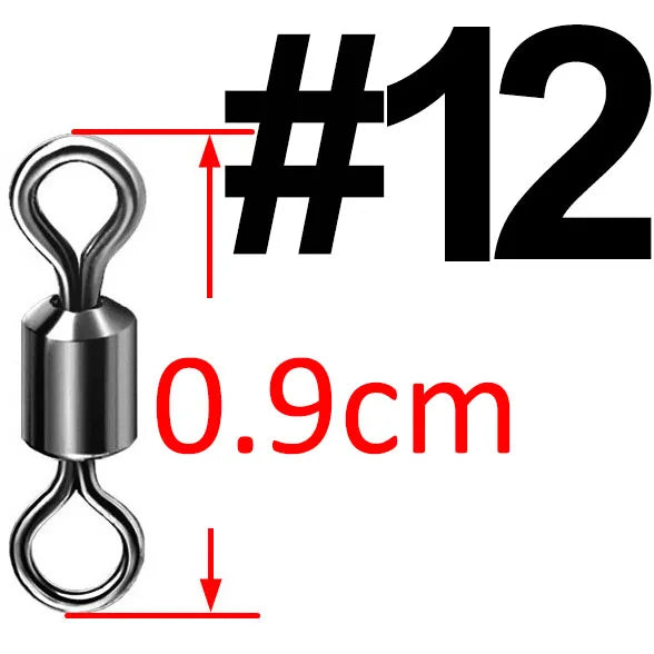 500pcs Bearing Swivel Fishing Connector Stainless Steel Carp