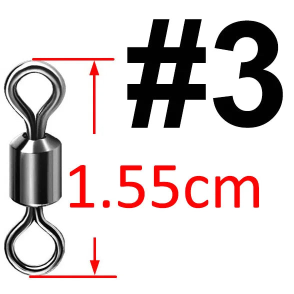 500pcs Bearing Swivel Fishing Connector Stainless Steel Carp