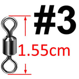 500pcs Bearing Swivel Fishing Connector Stainless Steel Carp