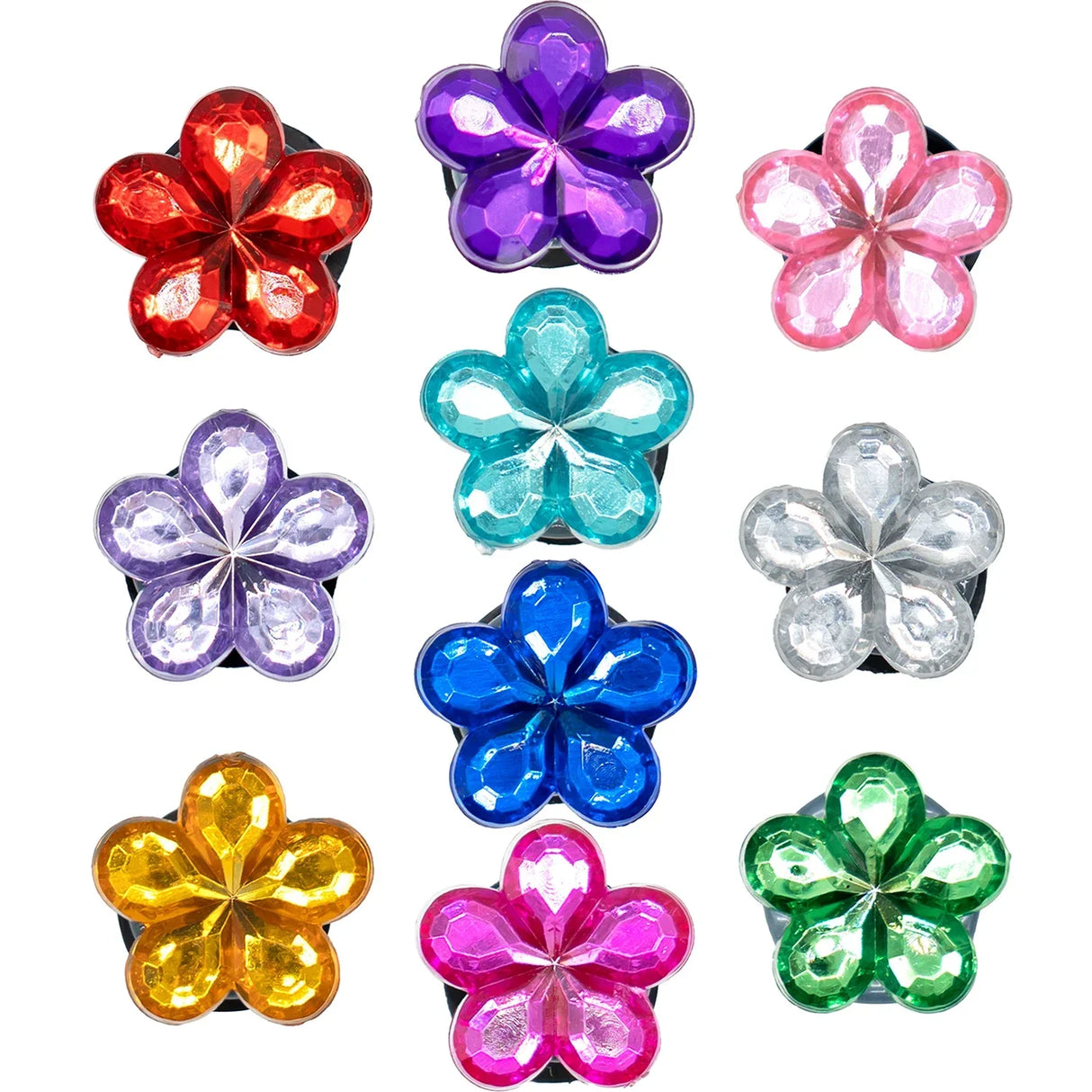 50pcs Heart Round Flower Shape Crystal Charms