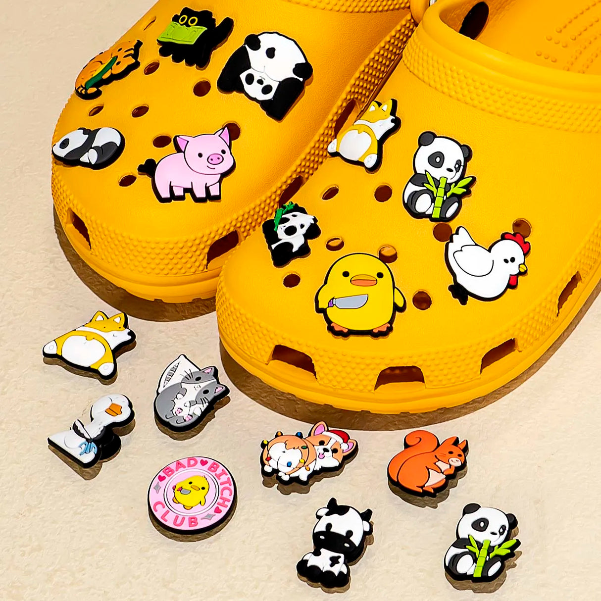 50pcs PVC Cats Dogs Shoe Charms Animal Shoe