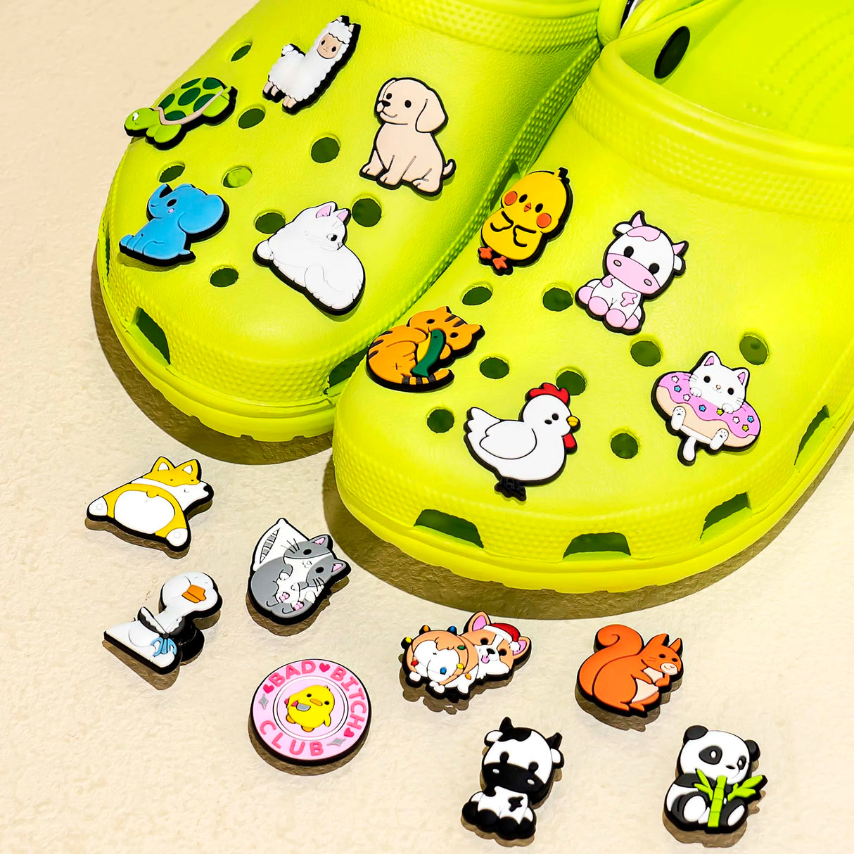 50pcs PVC Cats Dogs Shoe Charms Animal Shoe