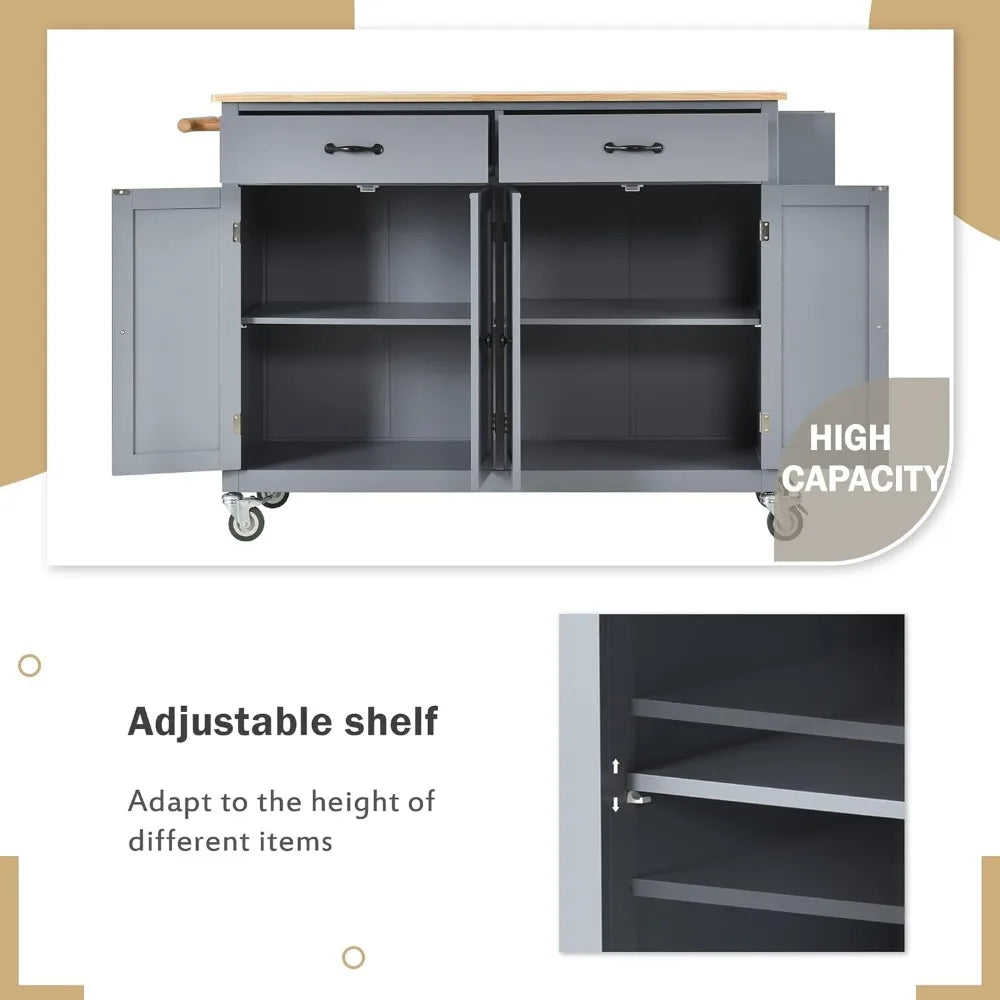 54.3 Inch Width Trolley Organizer Box Kitchen Island