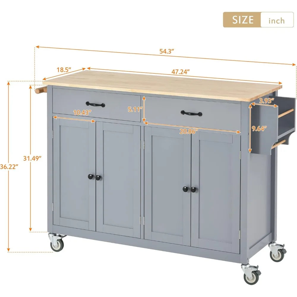 54.3 Inch Width Trolley Organizer Box Kitchen Island